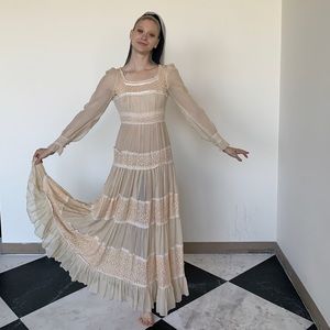 GUNNE SAX cream vintage dress